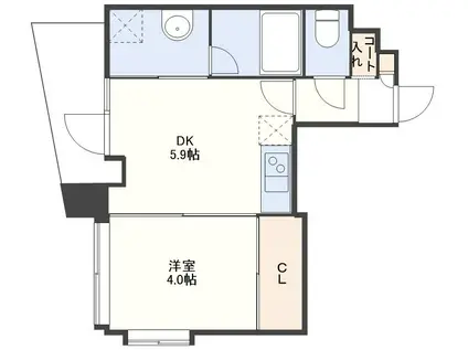 サン・アヴィート長崎駅前(1DK/3階)の間取り写真