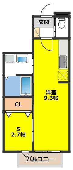 ＪＲ東北本線 矢幅駅 徒歩13分 2階建 築8年(1SK/1階)の間取り写真
