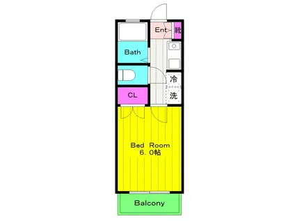 カディス68(1K/2階)の間取り写真