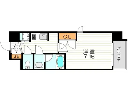 クレビオス梅田北(1K/3階)の間取り写真