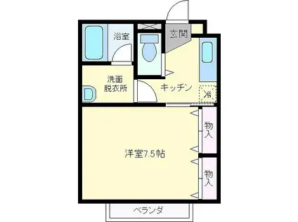 アパルタメント・ファーヒル(1K/1階)の間取り写真