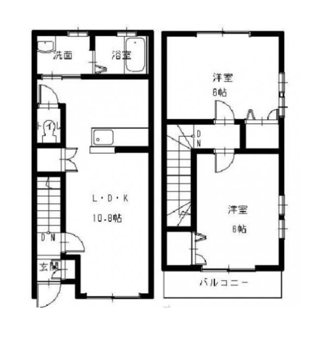シャレー輝き弐番館(2LDK/1階)の間取り写真