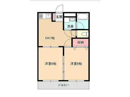 マイティプラザIII(2DK/2階)の間取り写真