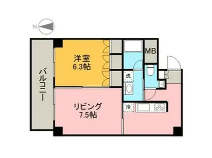 TACHIBANA BOX24(2K/6階)の間取り写真