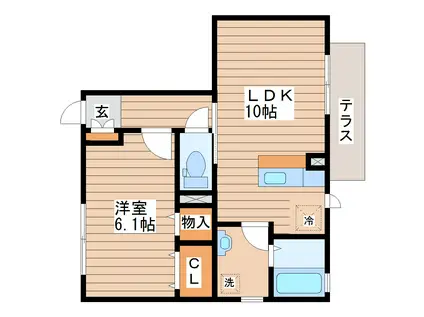サクラコーポ(1LDK/1階)の間取り写真