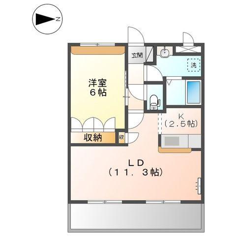 サンシャイン1号館(1LDK/1階)の間取り写真