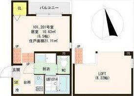 ハーモニーテラス東仙台IX(1K/1階)の間取り写真
