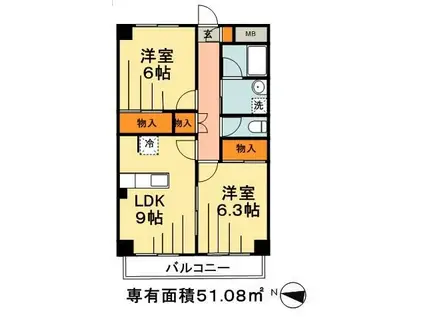 MONA VALE(1SLDK/1階)の間取り写真