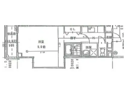 ウィステリアコート正雀(1K/2階)の間取り写真