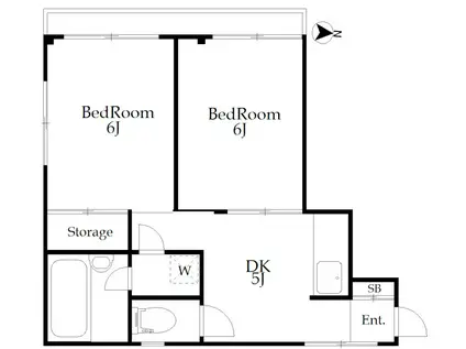 コーポ・マキ(2DK/3階)の間取り写真