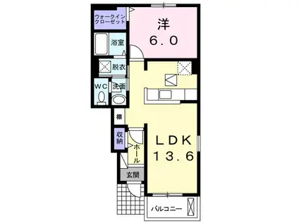 ドゥー・メゾン金杉II(1LDK/1階)の間取り写真