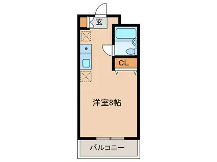 エスタ梅ヶ丘(ワンルーム/1階)の間取り写真