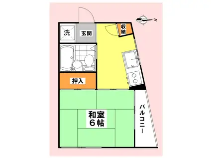 メゾン・ド・ブラン(1K/3階)の間取り写真