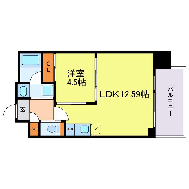 プレジオ塚本ASIAN(1LDK/2階)の間取り写真