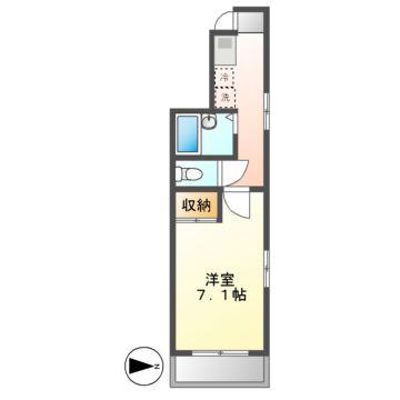 シェルコート金山(1K/7階)の間取り写真