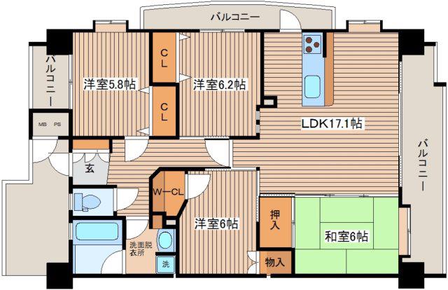 レジデンスソフィア(4LDK/3階)の間取り写真
