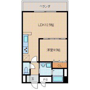 E.POPULARII(1LDK/2階)の間取り写真