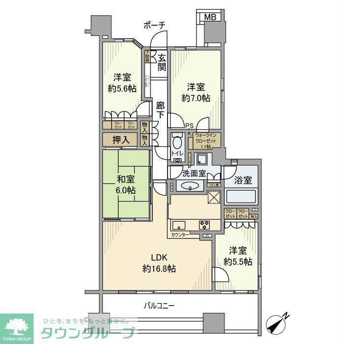 センターフォートG棟(4LDK/6階)の間取り写真