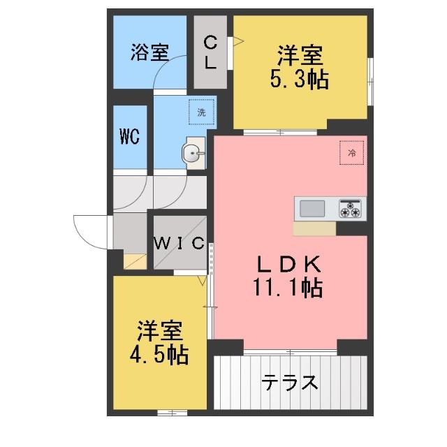 アルスフィルド相模原(2LDK/3階)の間取り写真