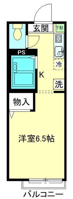 Sフラット(1K/2階)の間取り写真