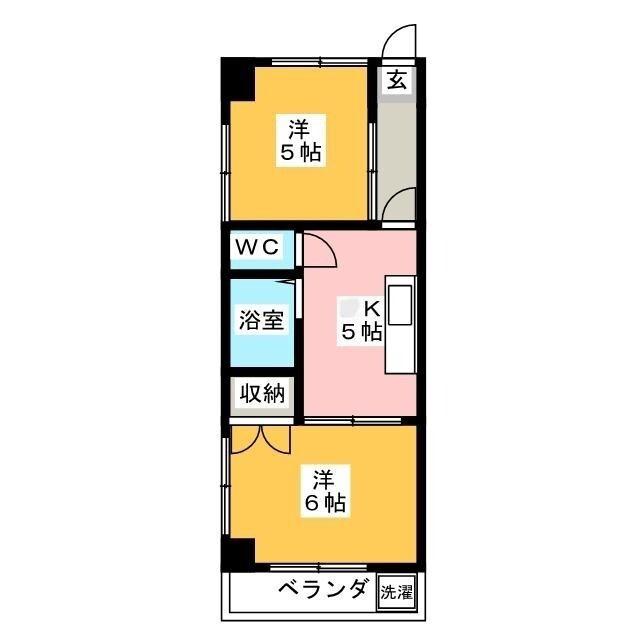 レジデンス伊藤(2DK/3階)の間取り写真