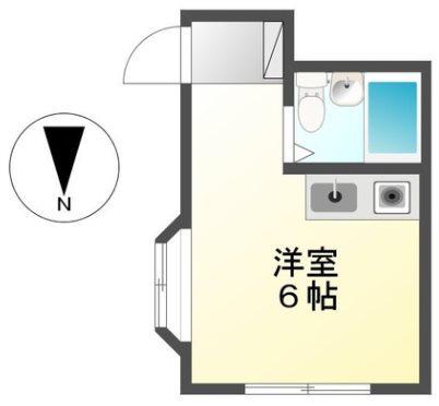 プールブゥ(ワンルーム/2階)の間取り写真