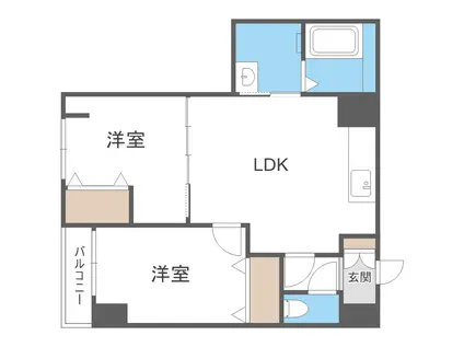 SUGAR RAY(2LDK/4階)の間取り写真