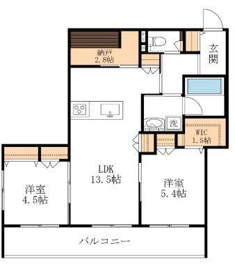 AVENIR K(2LDK/2階)の間取り写真