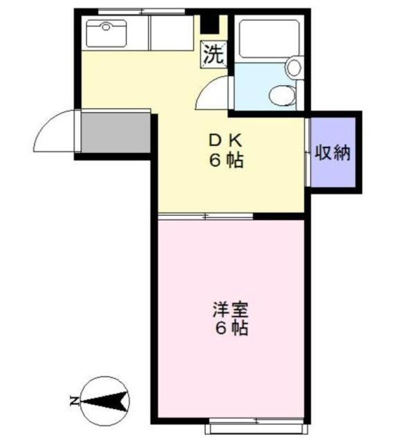 コーポ大木(1DK/2階)の間取り写真