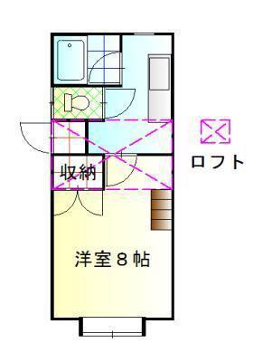 キャンパス・スクエアB(1K/2階)の間取り写真