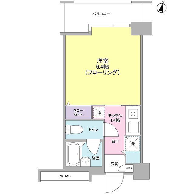 TERRA湘南台(1K/5階)の間取り写真