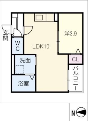 JACK KAMIYAMA I(1LDK/1階)の間取り写真