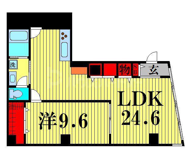 文具ハウスジャンボビル(1LDK/3階)の間取り写真
