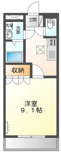 ルミナスハイムK(1K/1階)の間取り写真