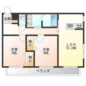 ロード&スカイ(2LDK/3階)の間取り写真