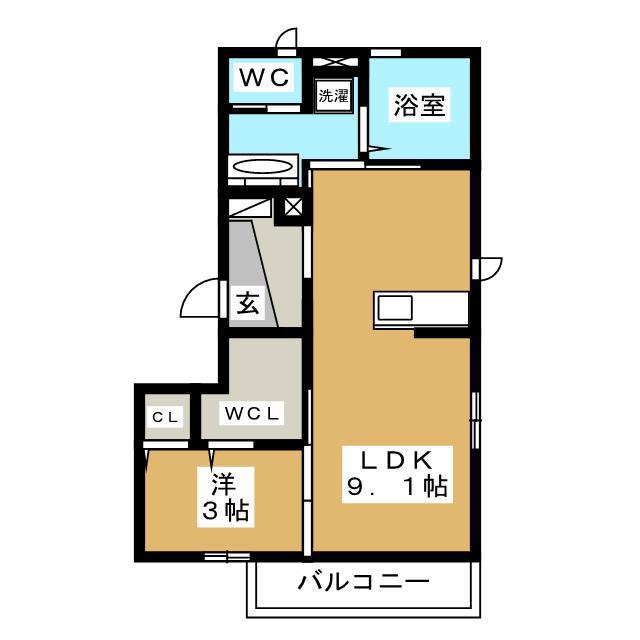 サン フェリーチェ(1LDK/3階)の間取り写真