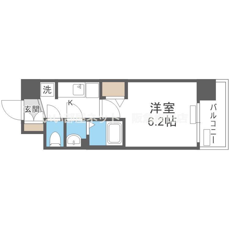 プレサンスOSAKA三国ネオス(1K/8階)の間取り写真