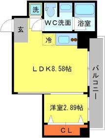 LEGIAN(1LDK/2階)の間取り写真