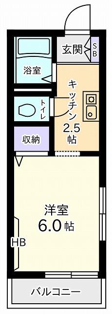 メゾン田中(1K/2階)の間取り写真