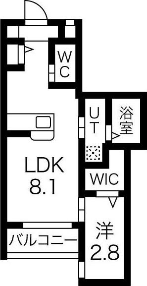 リアコート豊中IIノース(1LDK/3階)の間取り写真