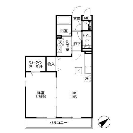 シトラスコート(1LDK/1階)の間取り写真