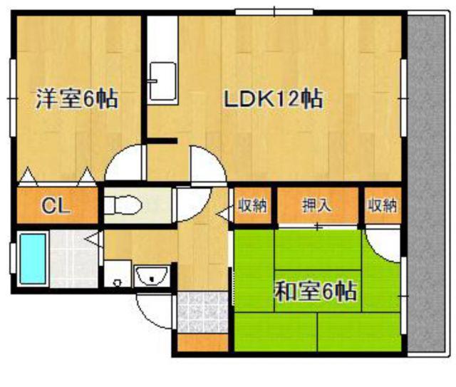 ベガ堀町(2LDK/2階)の間取り写真