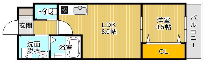 M TERRACE牛田新町(1LDK/1階)の間取り写真