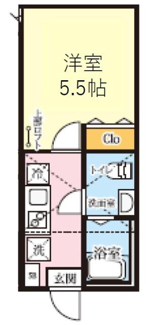 屏風浦AP(1K/2階)の間取り写真