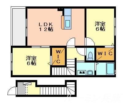 ランボ・イーリス(2LDK/2階)の間取り写真