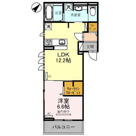 ジョリィ ルミエール(1LDK/3階)の間取り写真
