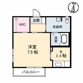 サニーハイツタマキII(1K/1階)の間取り写真