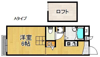 エア・フラッツ(1K/2階)の間取り写真