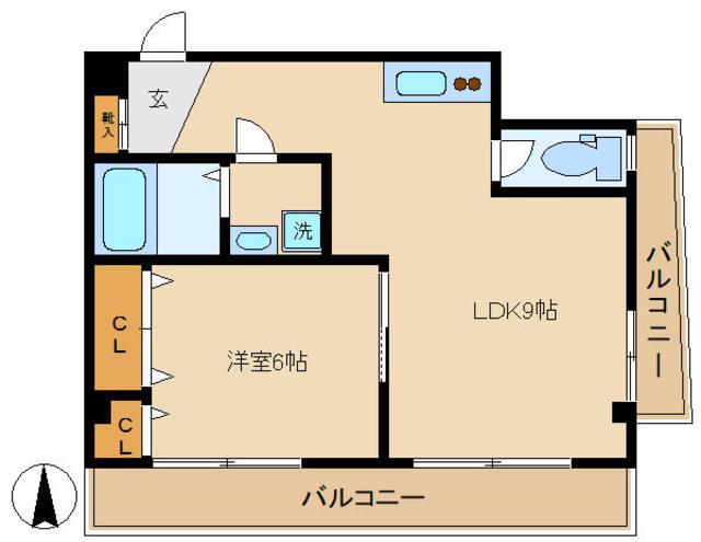 カントーパレスI(1LDK/2階)の間取り写真