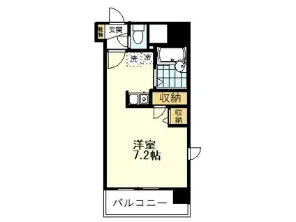 HF国分寺レジデンス(ワンルーム/7階)の間取り写真